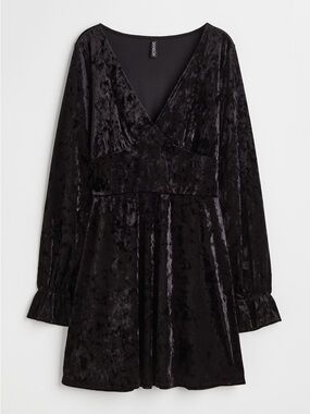 H&M CRUSHED VELOUR DRESS size L